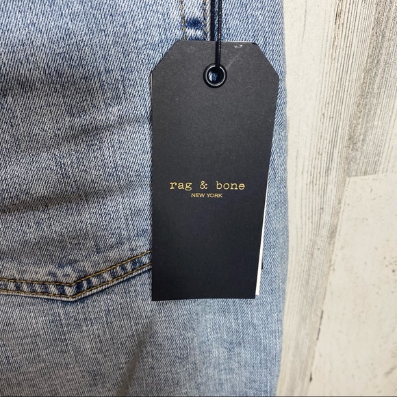 Rag & Bone Stella Dre High Waisted Light Wash Cut Off Denim Jean Shorts Size 32 - Picture 11 of 15